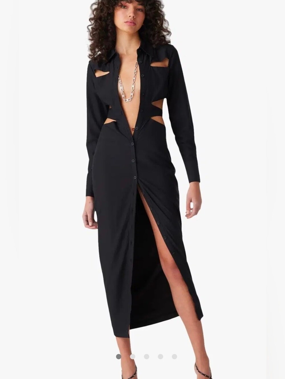 Atoir | Nwt Gigi Black Cutout Midi Dress Size 4